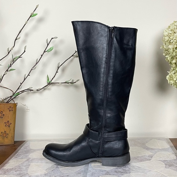 NIB Rampage Allison Asymmetrical Zipper Buckled Knee High Tall Riding/Biker Boot - Picture 10 of 16